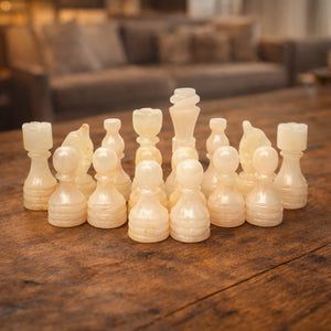 Black Onyx Marble Chess Pieces