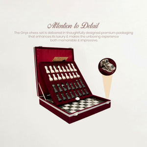 Black Zebra White Marble Chess Set 12 Inches
