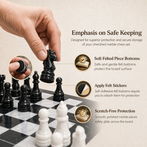 Black and White Marble Chess Set 15 Inch