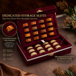 Brown and Coral Marble Checkers Set - (32 Pieces) Box