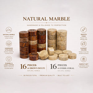 Brown and Coral Marble Checkers Set