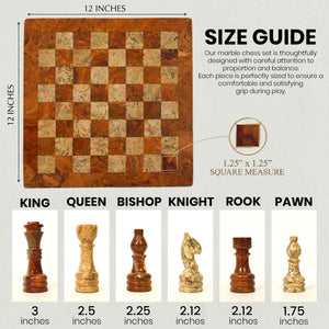 Brown Coral Marble Chess Set guide
