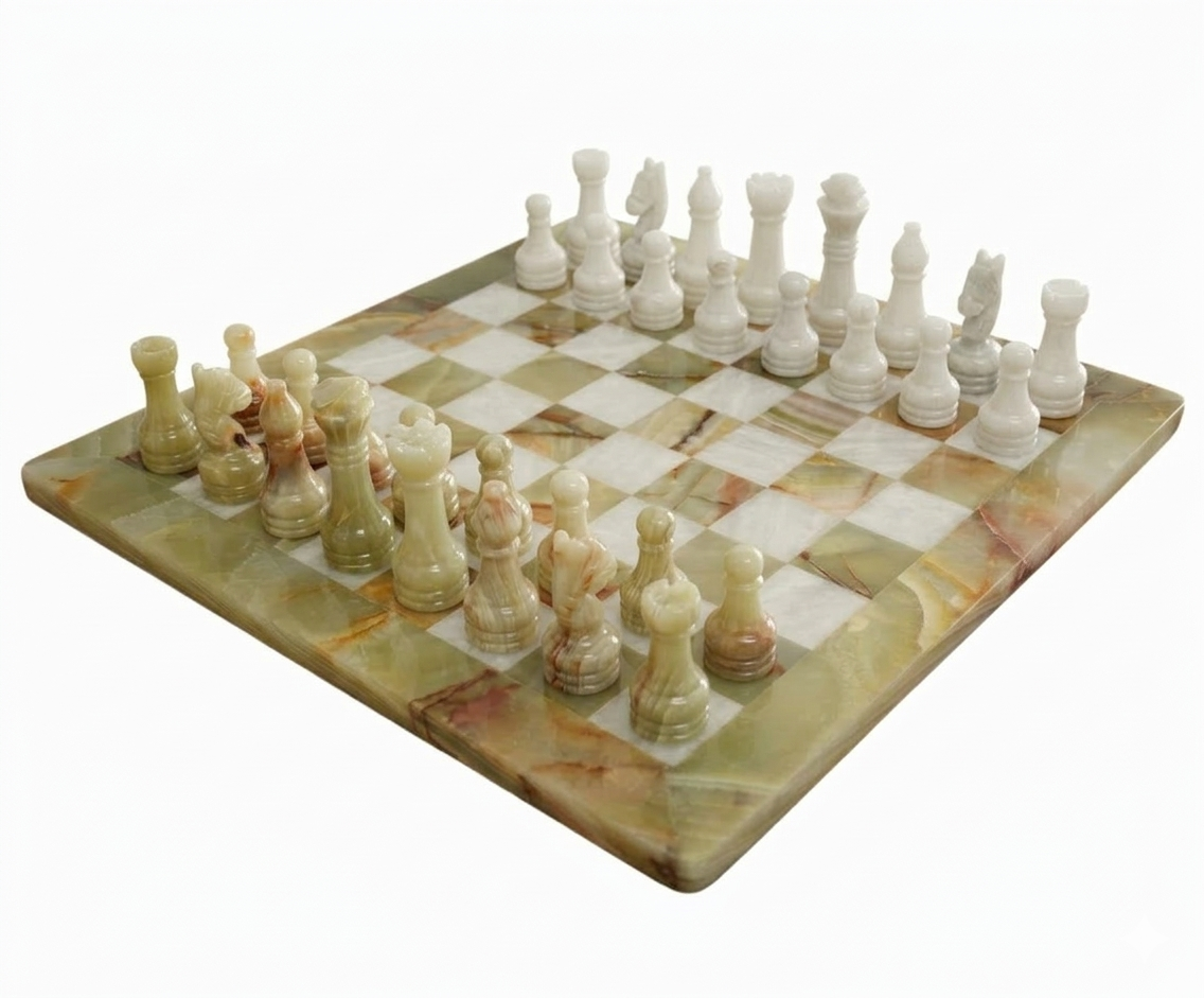 Premium Marble Chess and Checkers Bundle