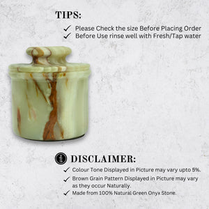 Green Onyx Butter Keeper with Lid - French Butter Bell