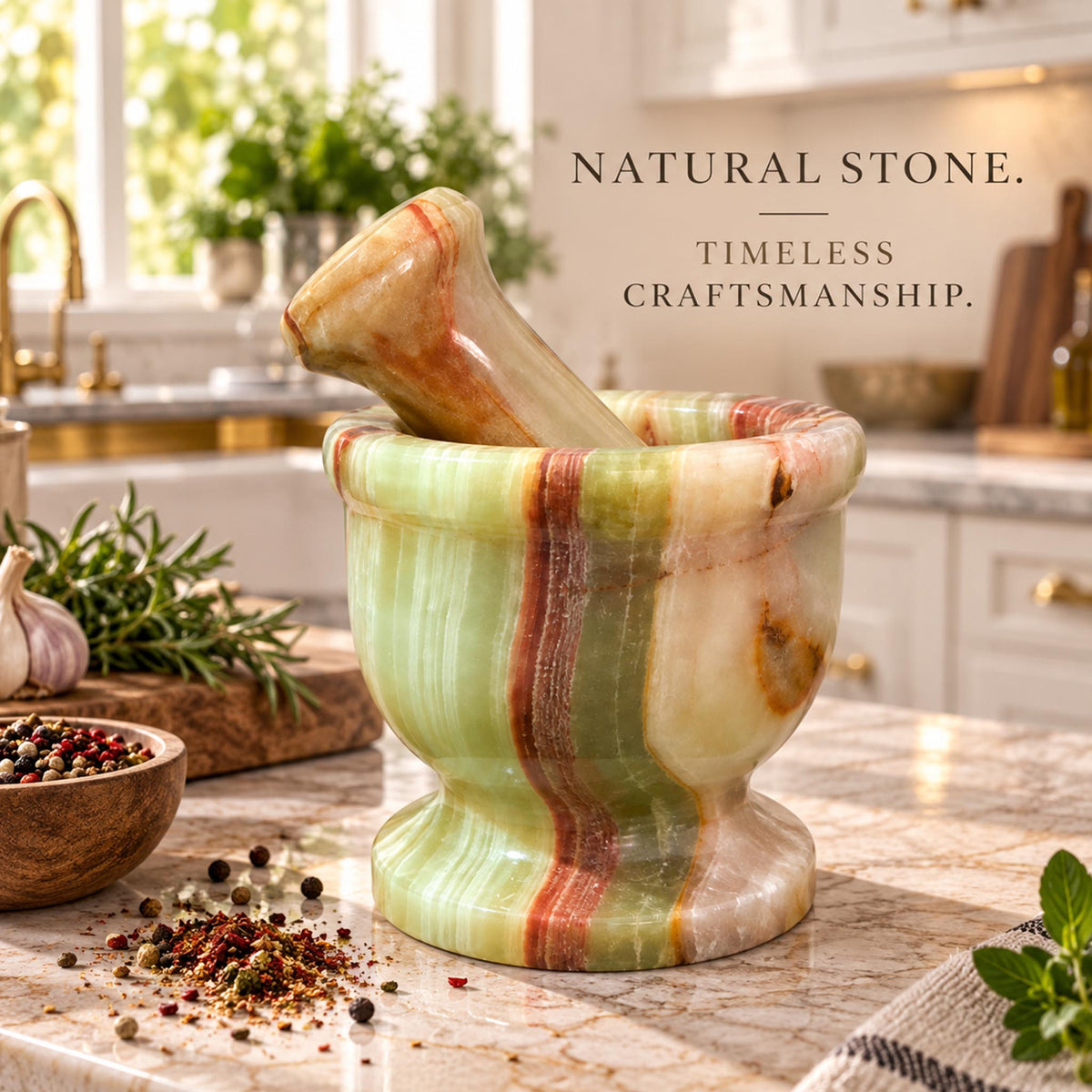 Green Onyx Mortar And Pestle set (2.5 inch)