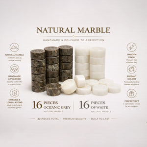 Grey Oceanic and White Marble Checkers Set