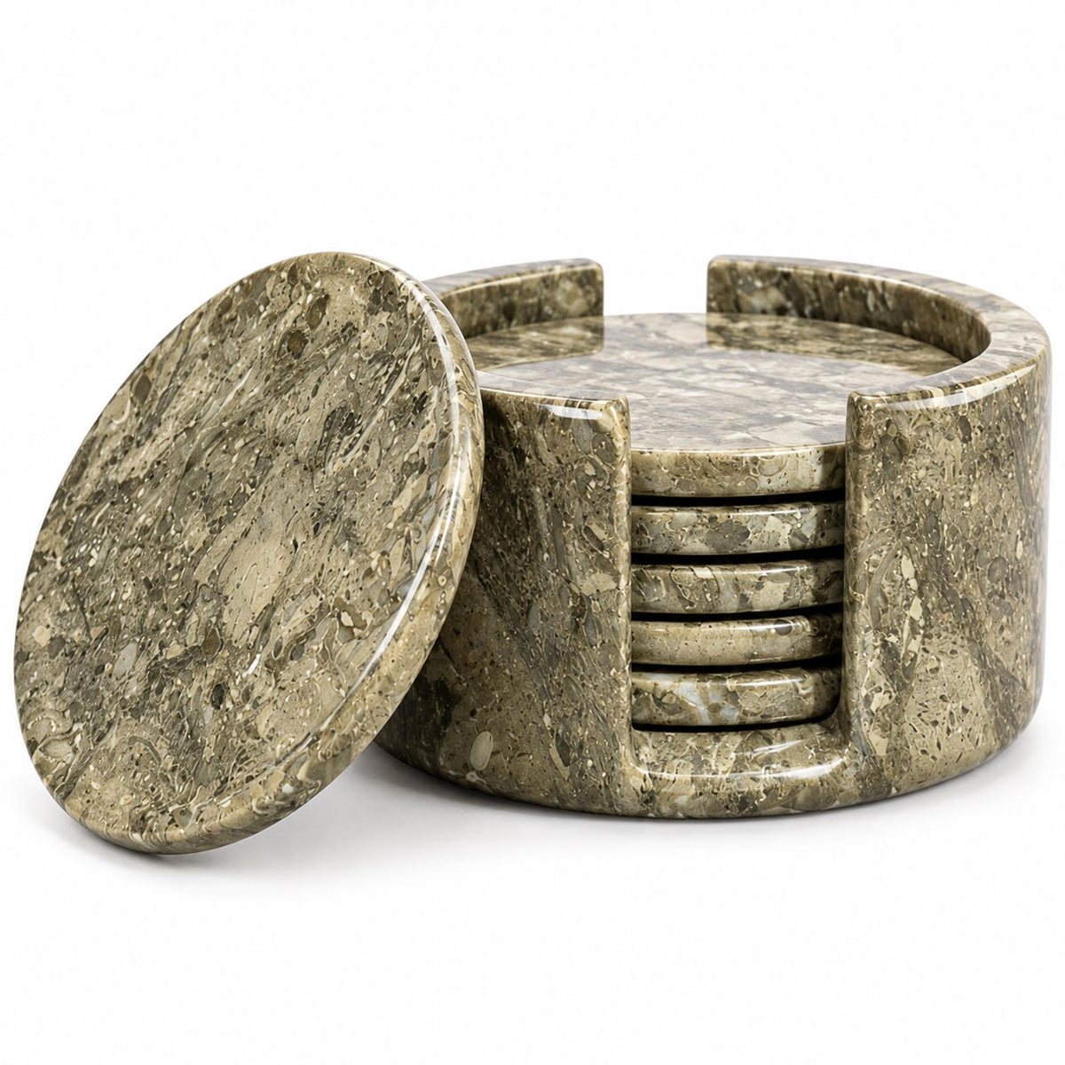 Oceanic Round Marble Coasters (Set of 6)