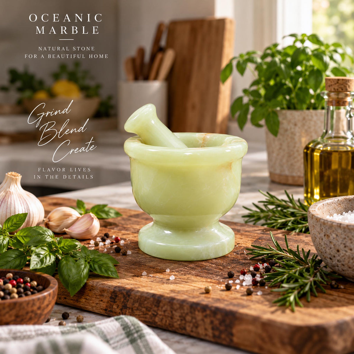 Plain Green Onyx Mortar Pestle Set (2.5 Inch)