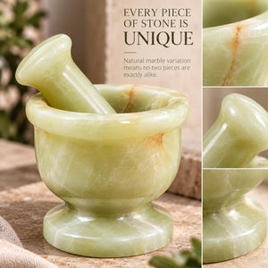 Plain Green Onyx Mortar and Pestle Set 2.5 Inches