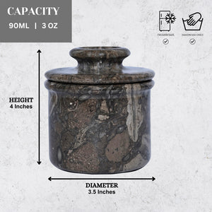 Oceanic Marble Butter Keeper with Lid - French Butter Keeper Capacity