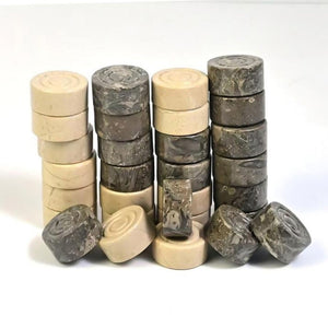 Verona and Oceanic Grey Marble Checkers Set - (32 Elegant Pieces)