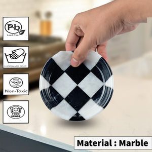 White Black Marble Spoon Rest – Checkered marble