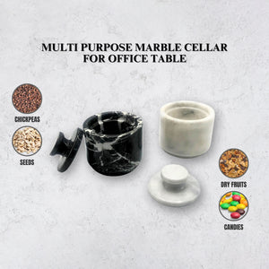 White Black Zebra Marble Salt Cellar – 2 Pack