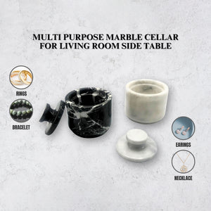 White and Black Zebra Marble Salt Cellar – 2 Pack