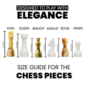 White Green Onyx Marble Chess Pieces