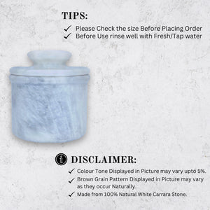 White Marble Butter Keeper with Lid - French Butter Crock Tips