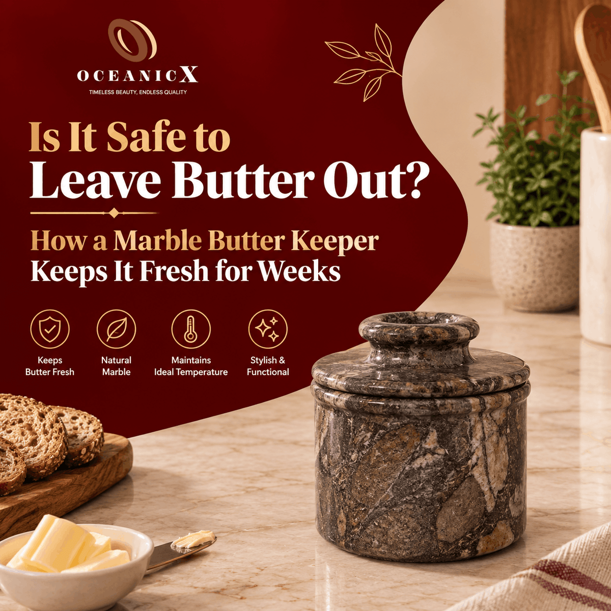 Is It Safe to Leave Butter Out How a Marble Butter Keeper Keeps It Fresh for Weeks