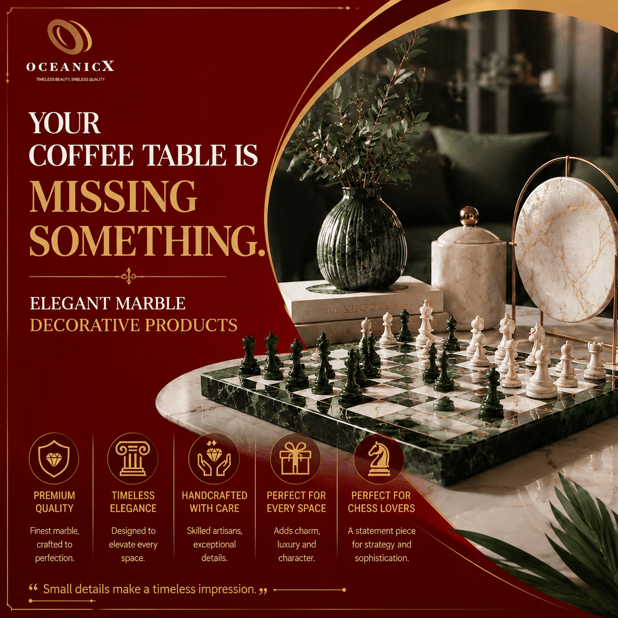 Your Coffee Table Is Missing Something. Elegant Marble Decorative Products