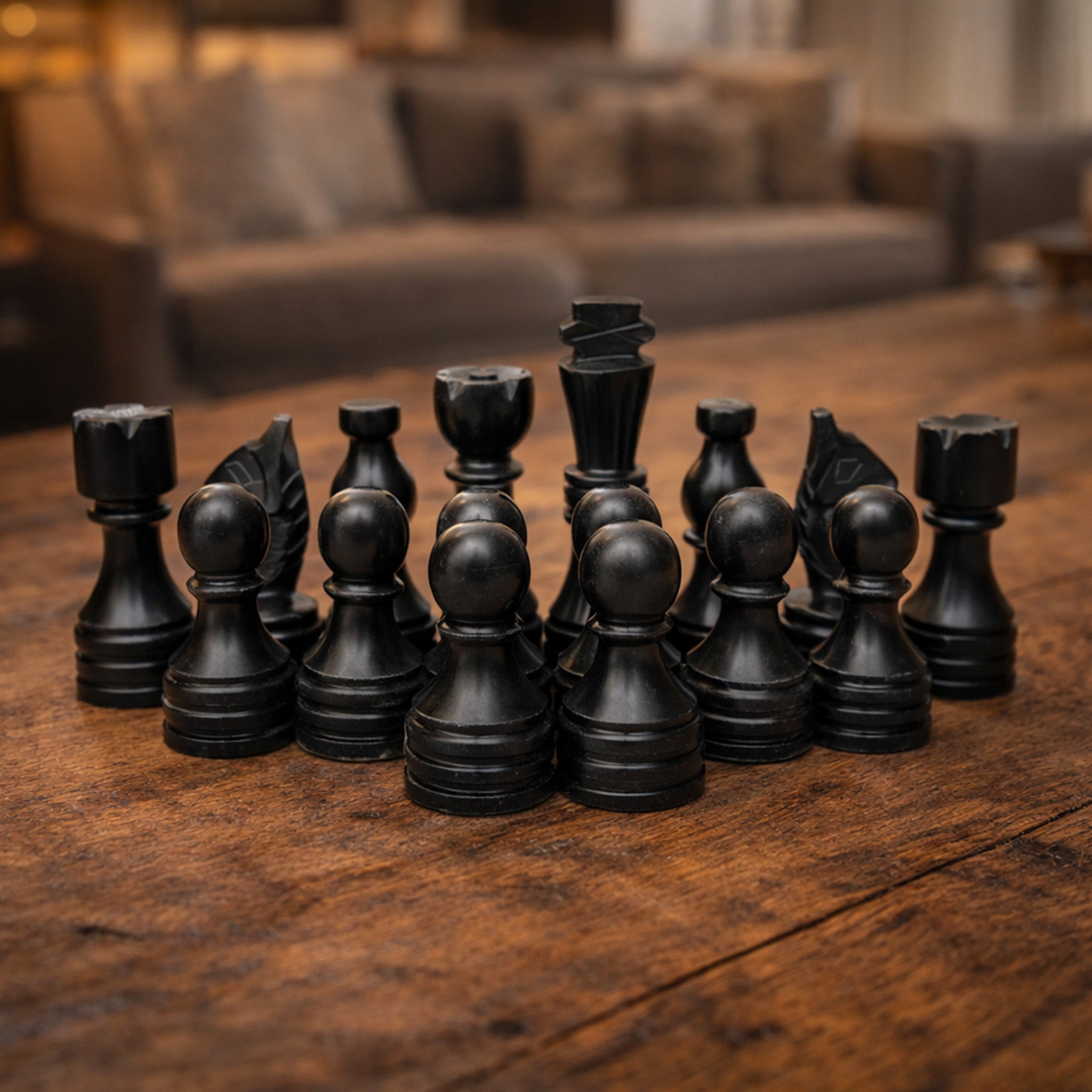 Black Onyx Chess Pieces for 12 to 16 Inches Board