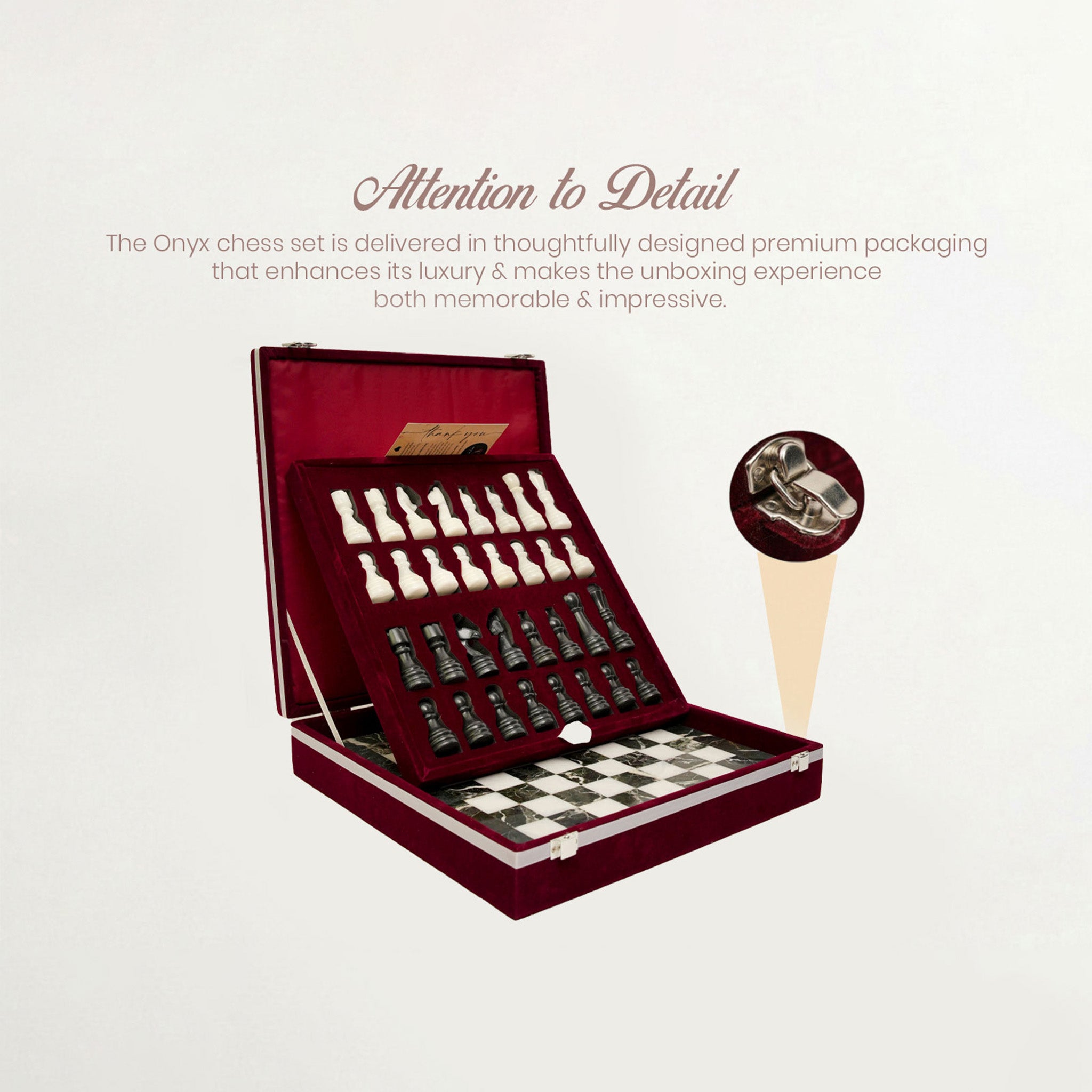 Black Zebra White Marble Chess Set 12 Inches