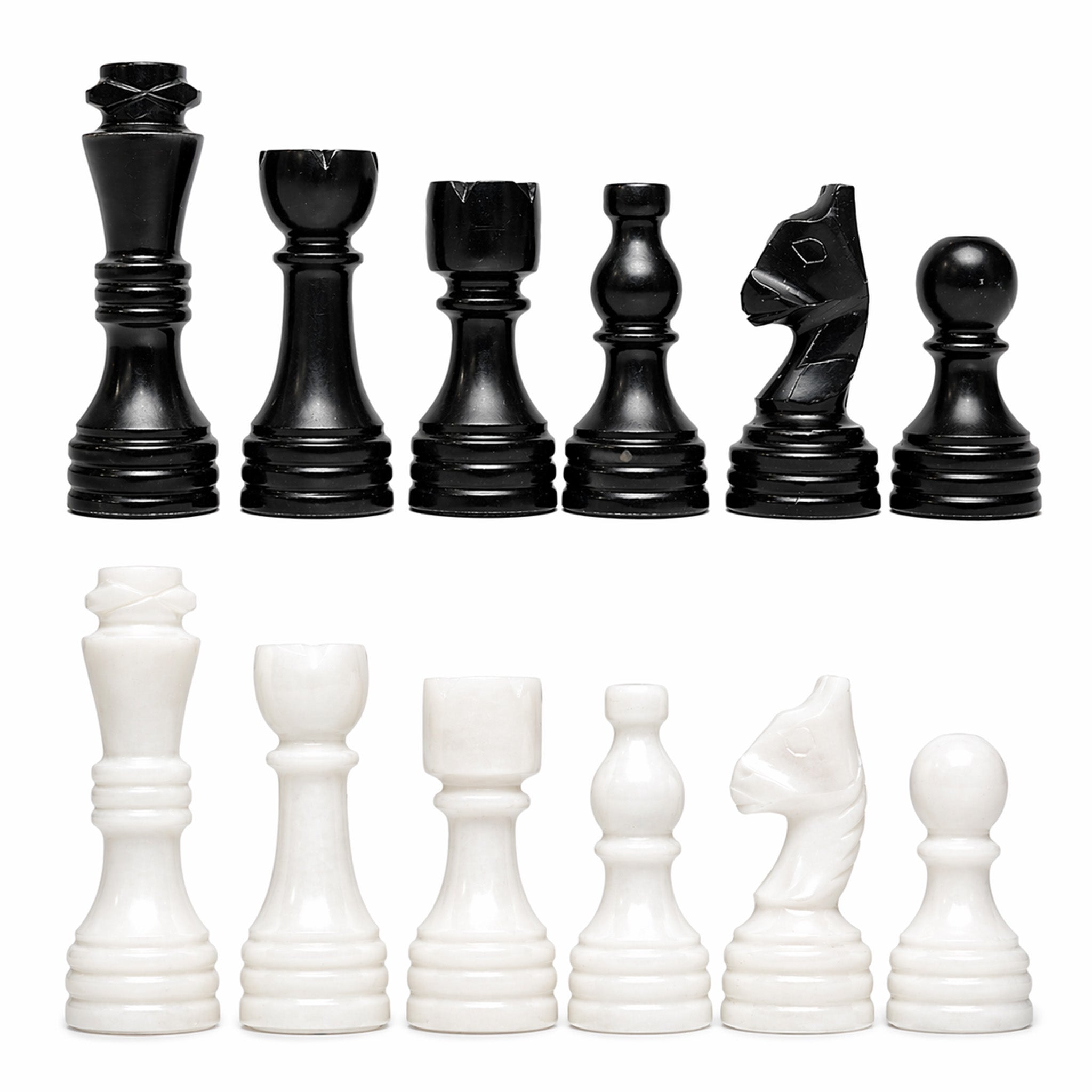Black and White Chess Pieces for 12 to 16 Inches Board
