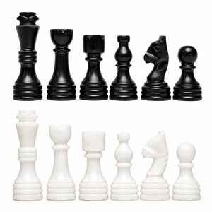 Black and White Chess Pieces for 12 to 16 Inches Board