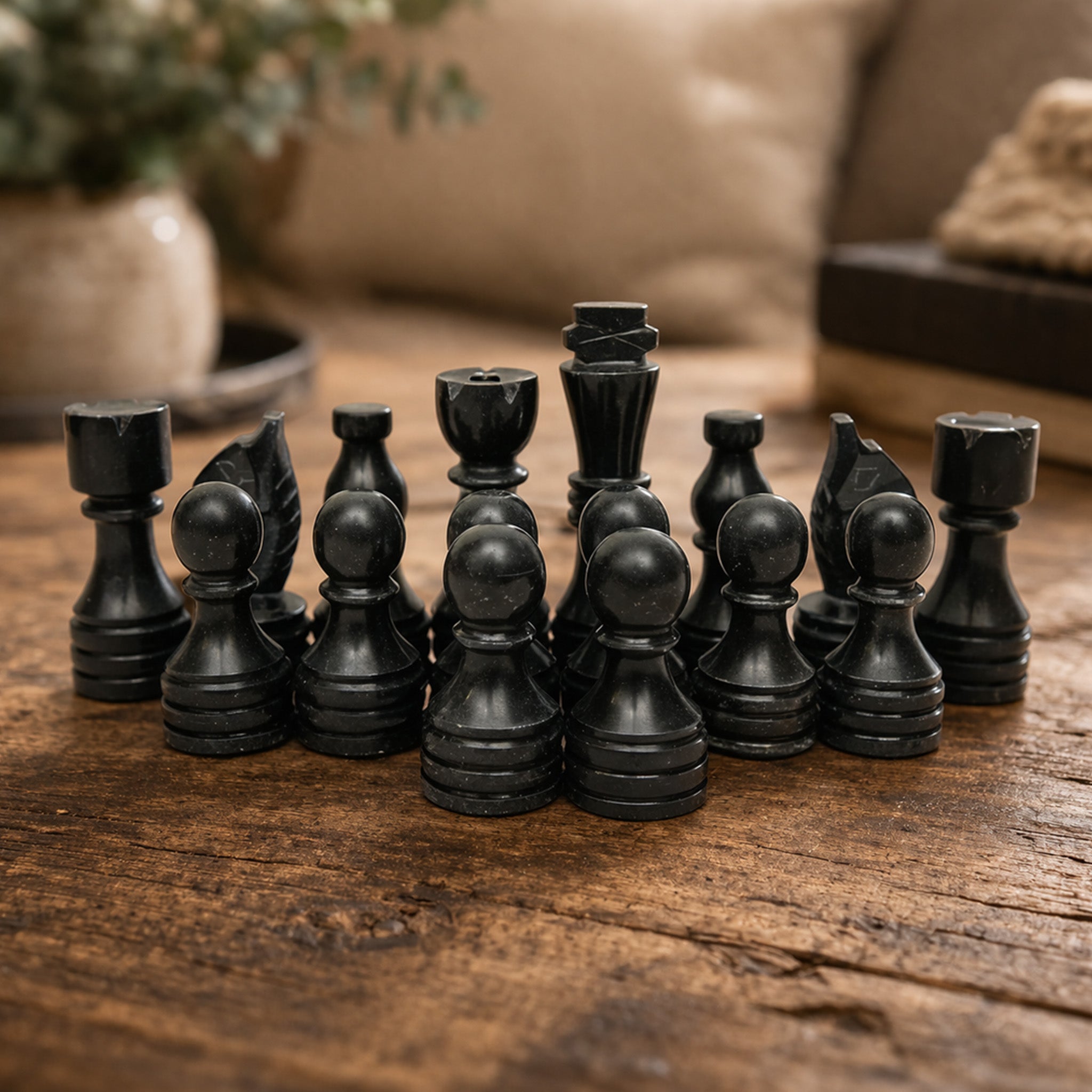 Black and White Chess Pieces