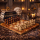 Brown and Coral Marble Chess Set 15 inches 