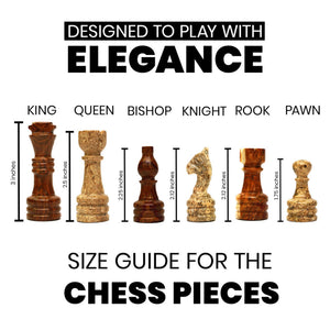 Coral and Brown Chess Pieces