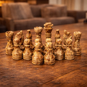Coral Green Onyx Chess Pieces for 12 to 16 Inches Board