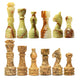 Coral and Green Onyx Chess Pieces for 12 to 16 Inches Board