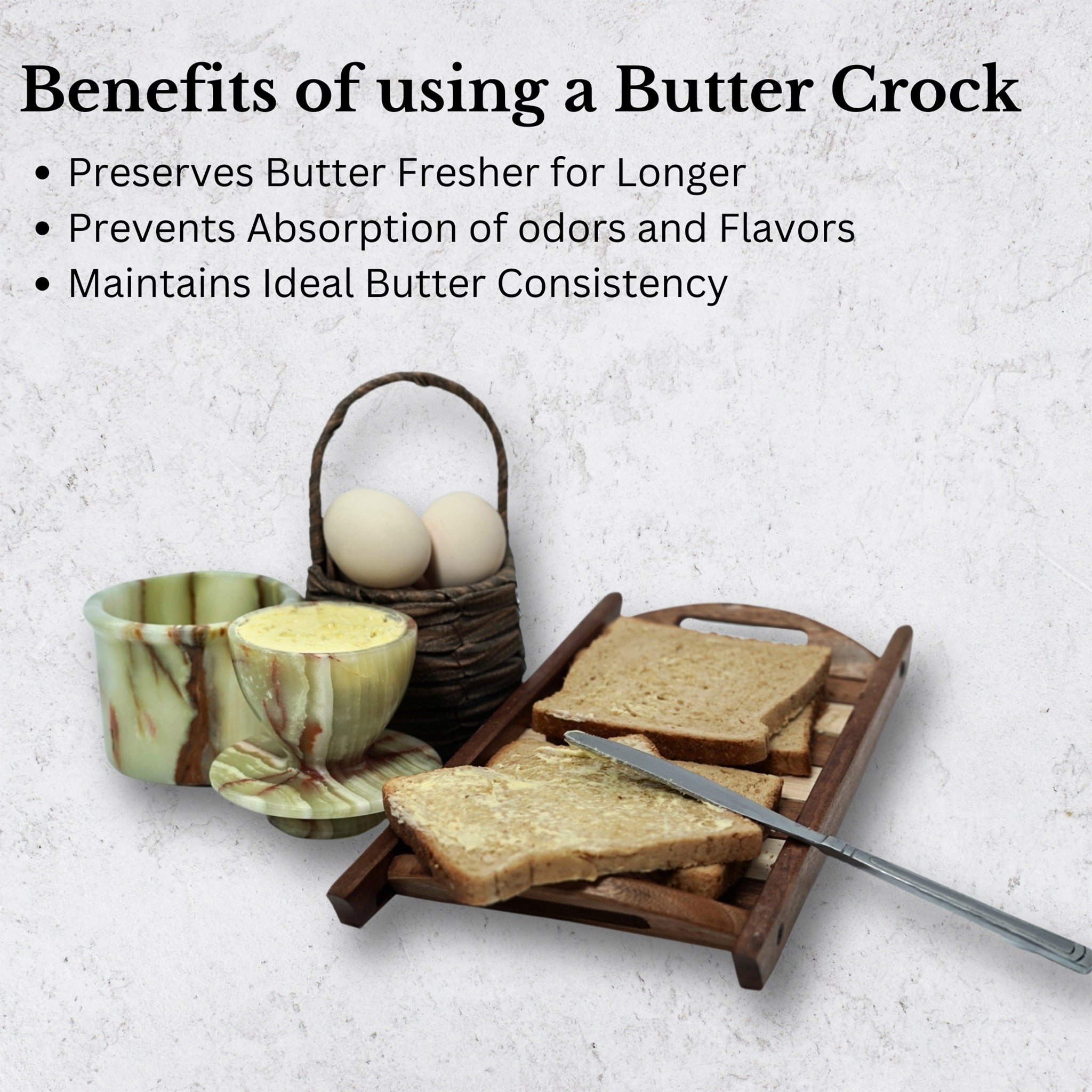 Green Onyx French Butter Crock