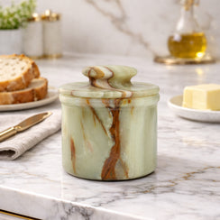 Green Onyx Butter Keeper with Lid