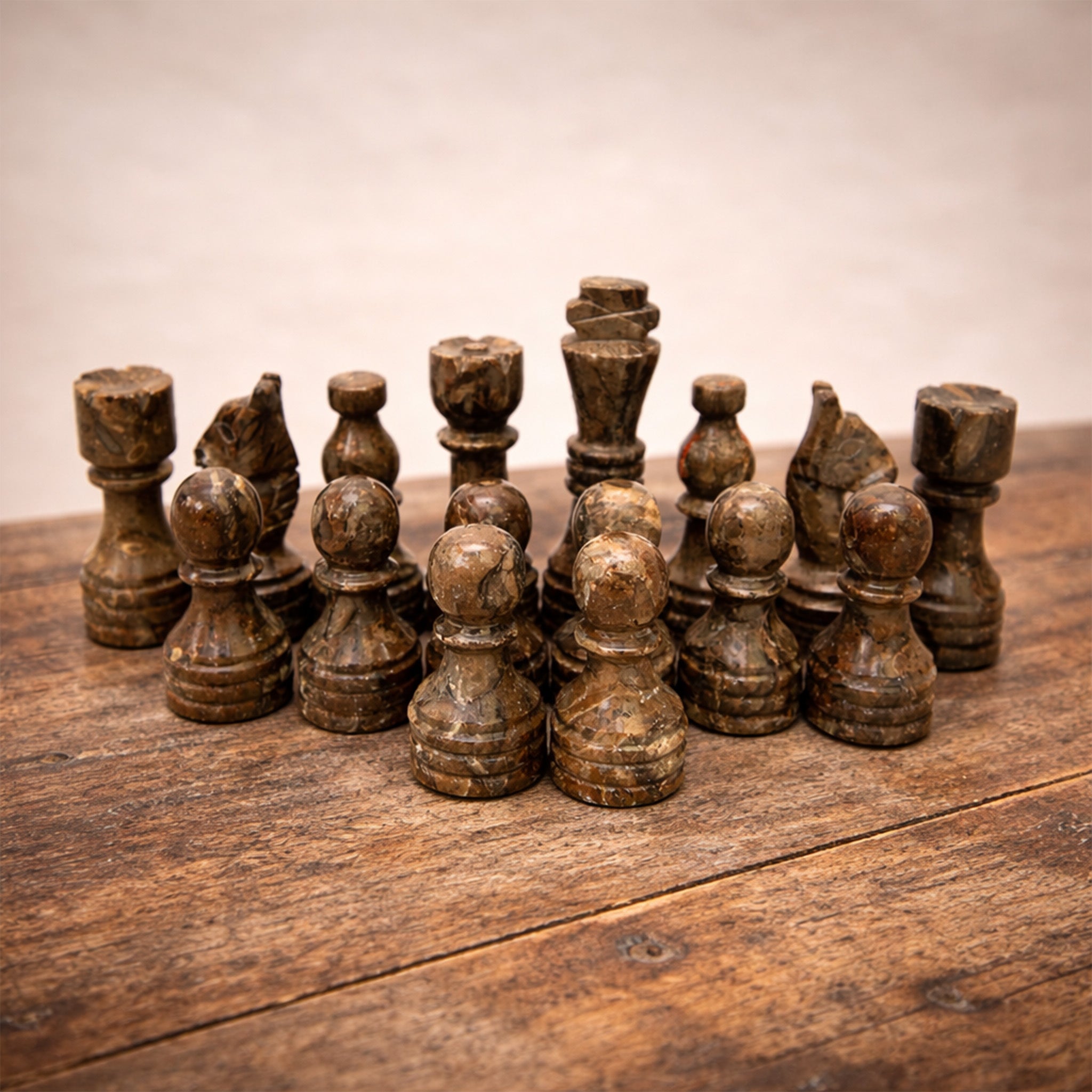 White Marble Chess Pieces 12 to 16 Inches Board