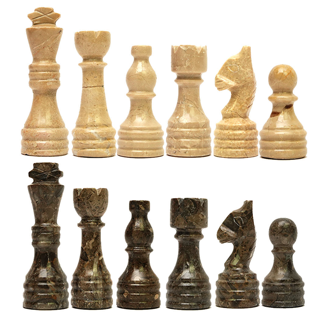 Grey Oceanic and Verona Marble Chess Pieces 12 to 16 Inches Board