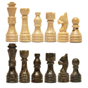 Grey Oceanic and Verona Marble Chess Pieces 12 to 16 Inches Board