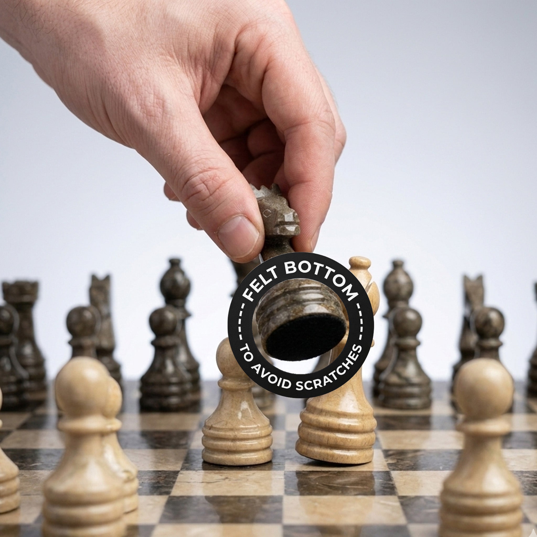 Grey Verona Marble Chess Set 12 Inches