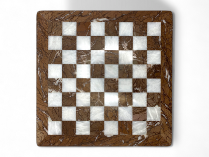 Marina White Handmade Marble Chess Board 12 Inches