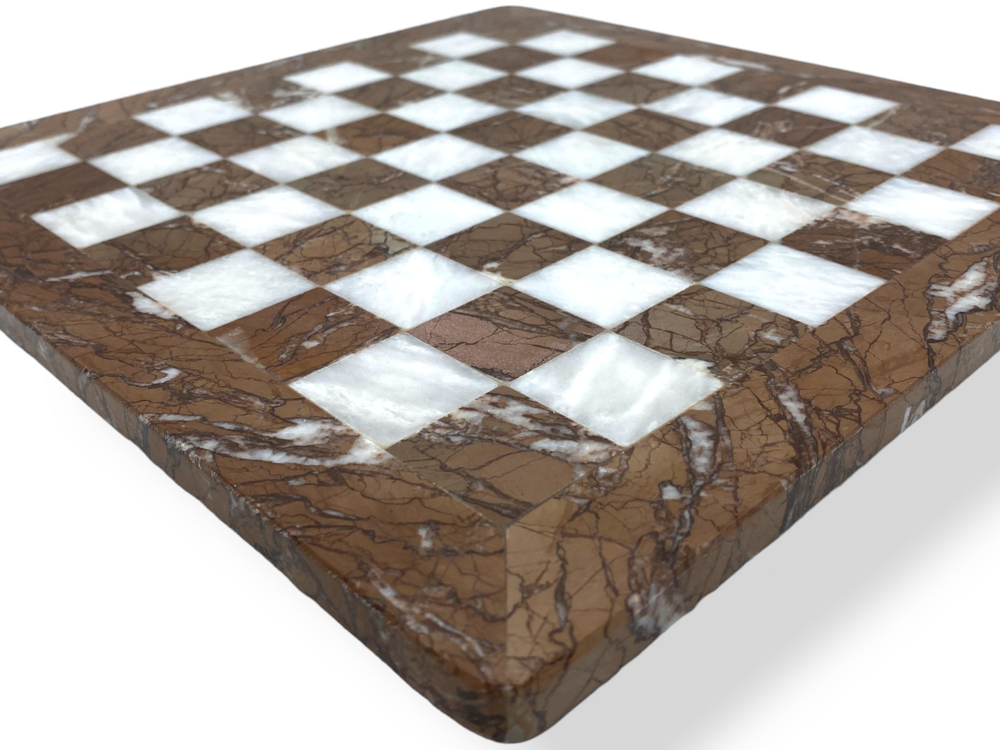 Marina White Handmade Marble Chess Board 12 Inches