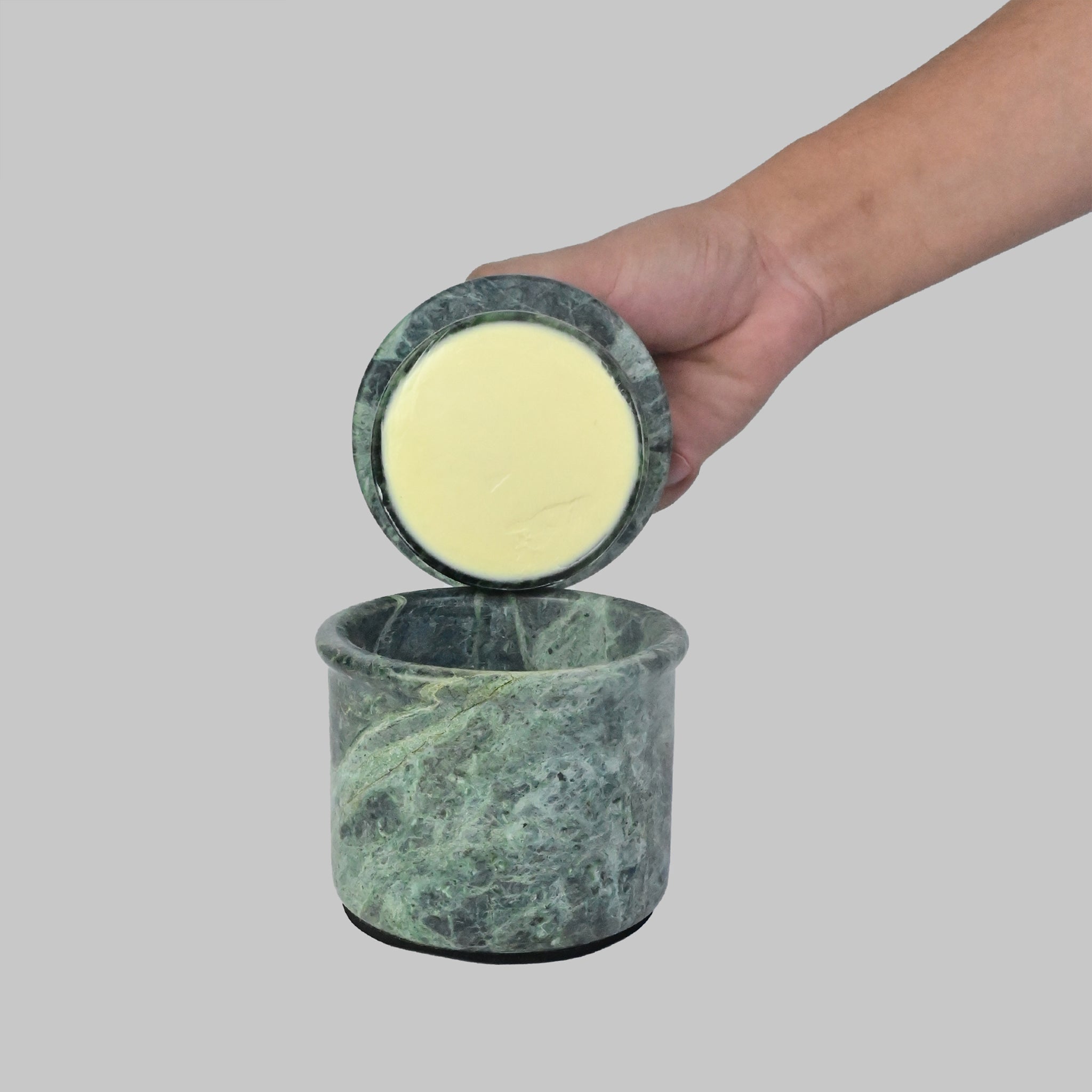 Jungle Green Marble Butter Keeper with Lid - French Butter Dish