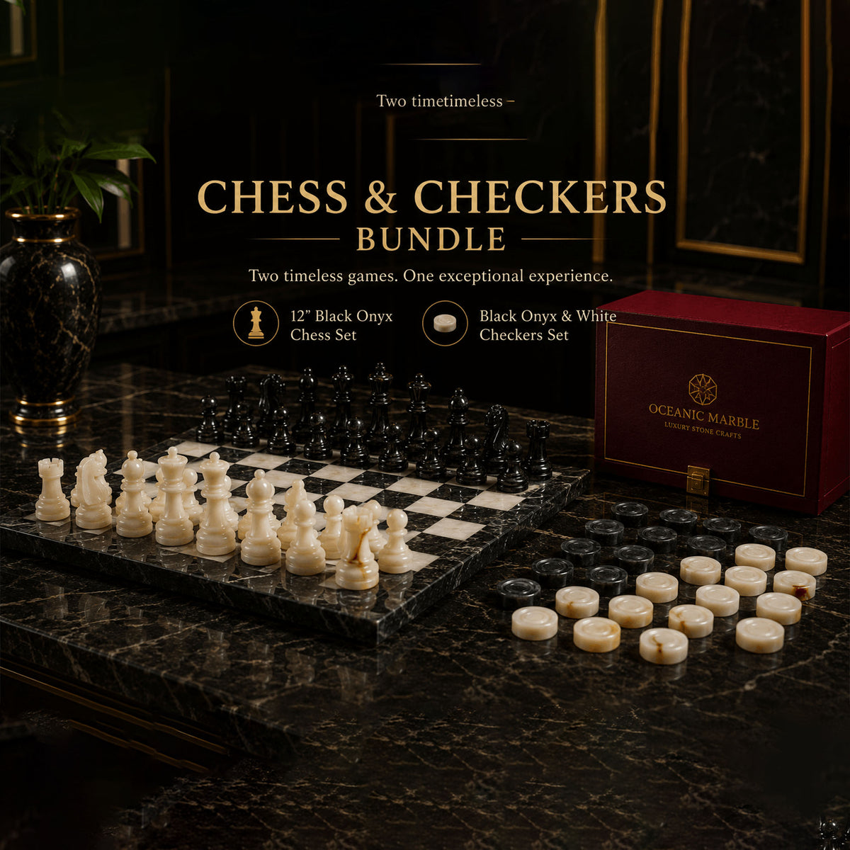 black white chess and checkers