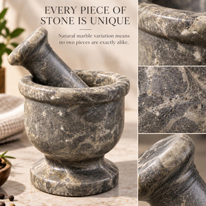 Grey Marble Mortar and Pestle Set (2.5 Inch)
