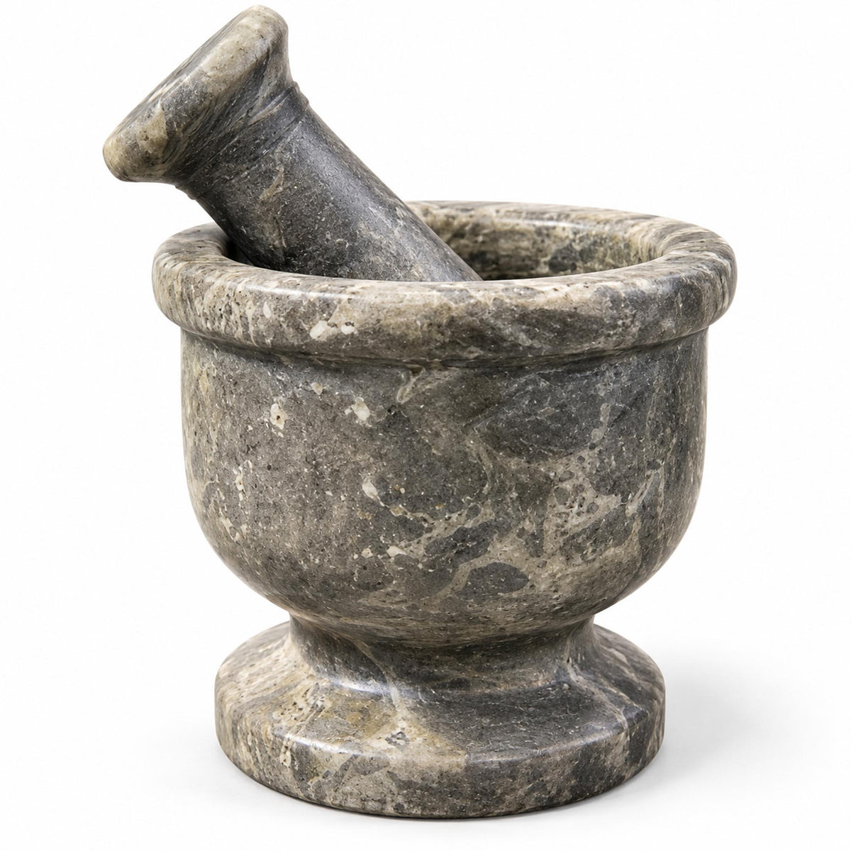 Oceanic Grey Marble Mortar and Pestle Set