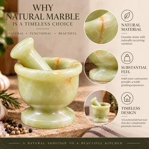Plain Green Onyx Mortar and Pestle Set 2.5 Inch