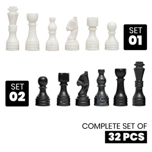 Black and White Chess Pieces for 12 to 16 Inch Board
