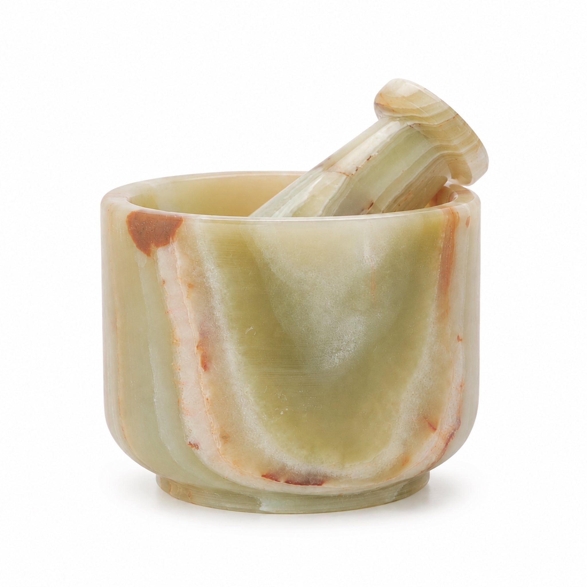 Green Onyx Mortar And Pestle - 4 inch - Premium Quality