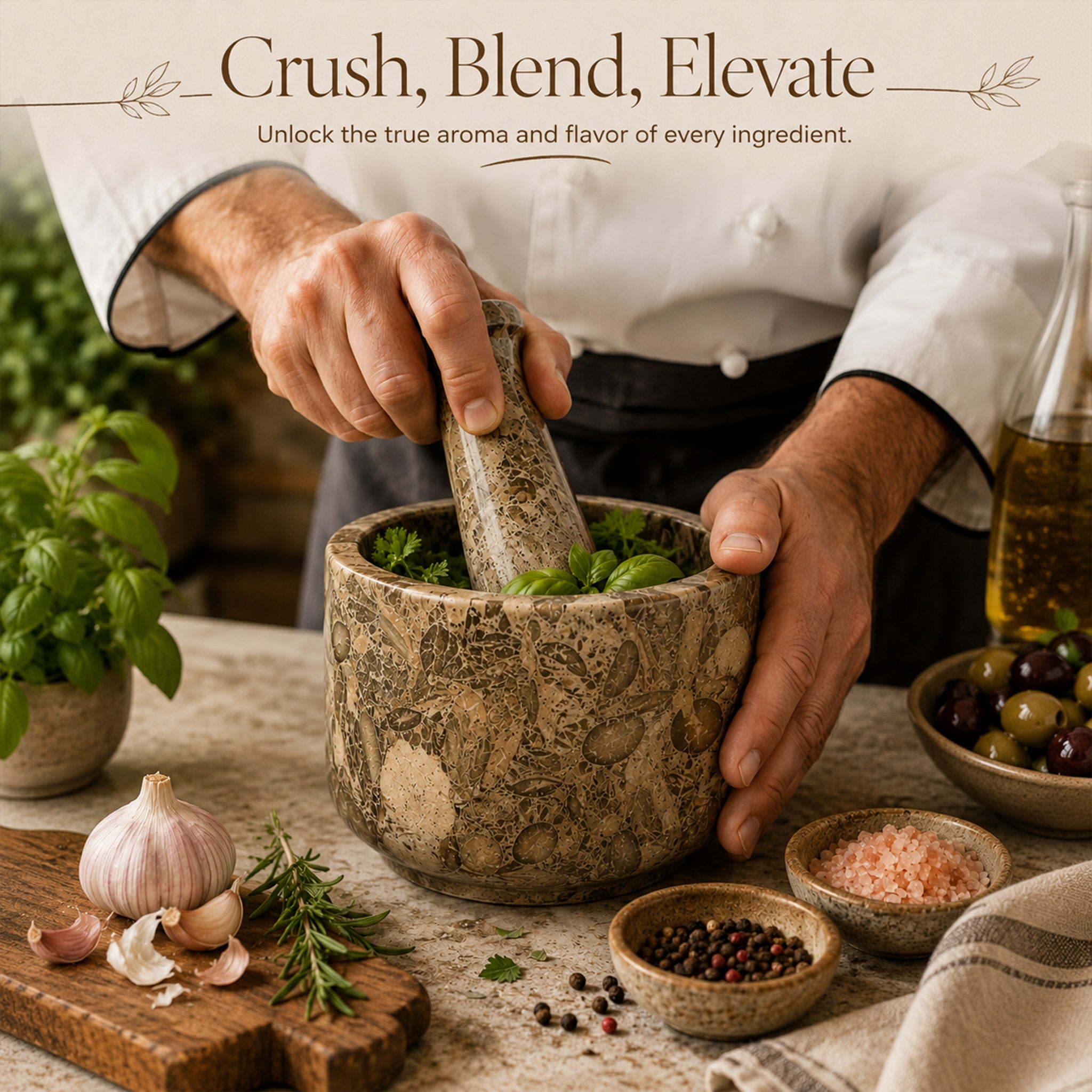 Oceanic Mortar And Pestle 4 inch premium quality