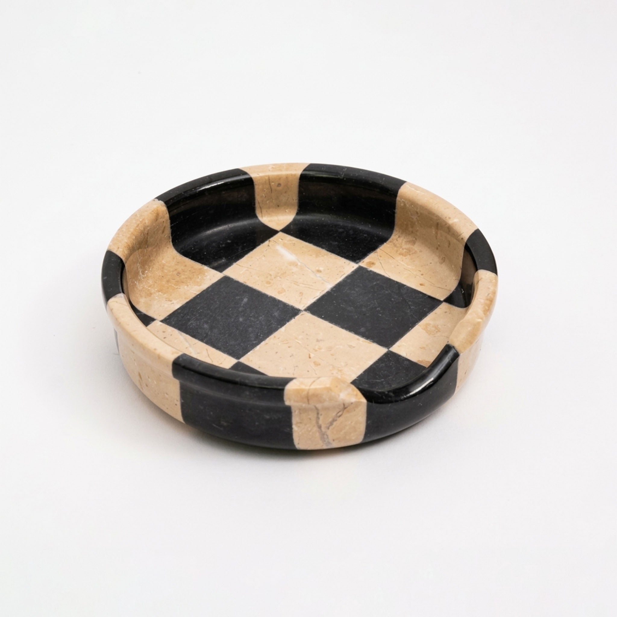 Verona Black Marble Spoon Rest - Checkered Design