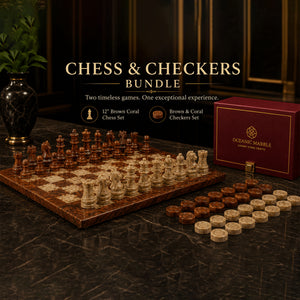 brown coral chess and checkers