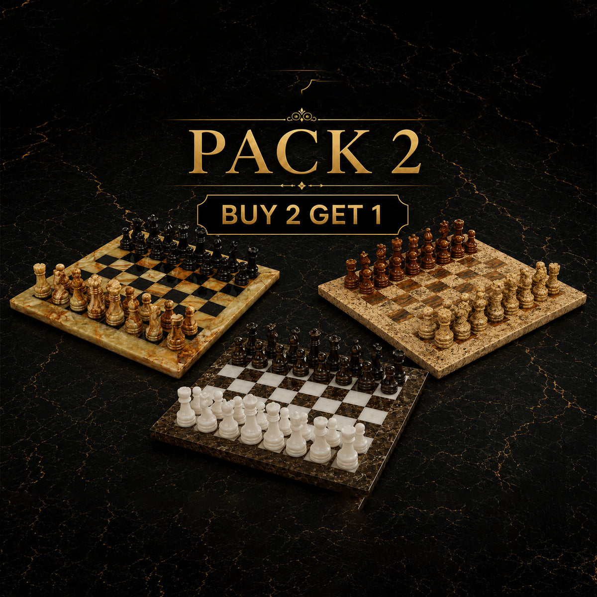 Buy 2 Marble Chess Sets, Get 1 Free